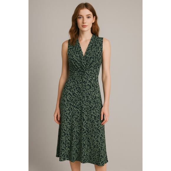 Apostrophe VTG SZ 38/8 100% Silk Slip Dress Gathered V Neck Lined 90s Y2K - Picture 1 of 7